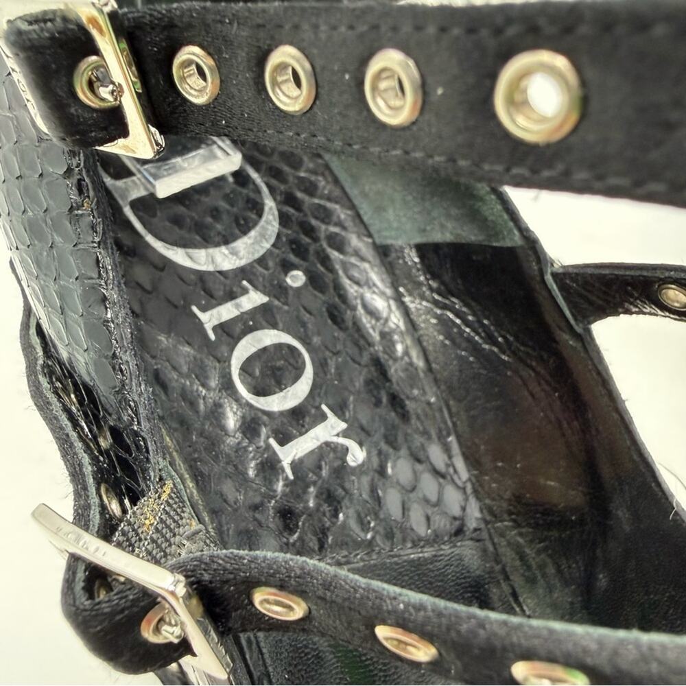 Christian Dior by John Galliano FW 2003 Bondage Bow Snakeskin Heels Size 36.5 - Picture 11 of 16